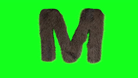 Furry-Hairy-3d-letter-m-on-green-screen
